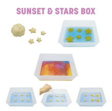 Load image into Gallery viewer, Taste-Safe Toddler Sunset &amp; Star Sensory Box
